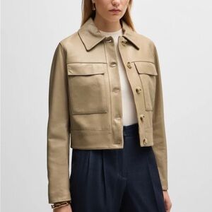 Hugo Boss Women's Beige Leather Jacket